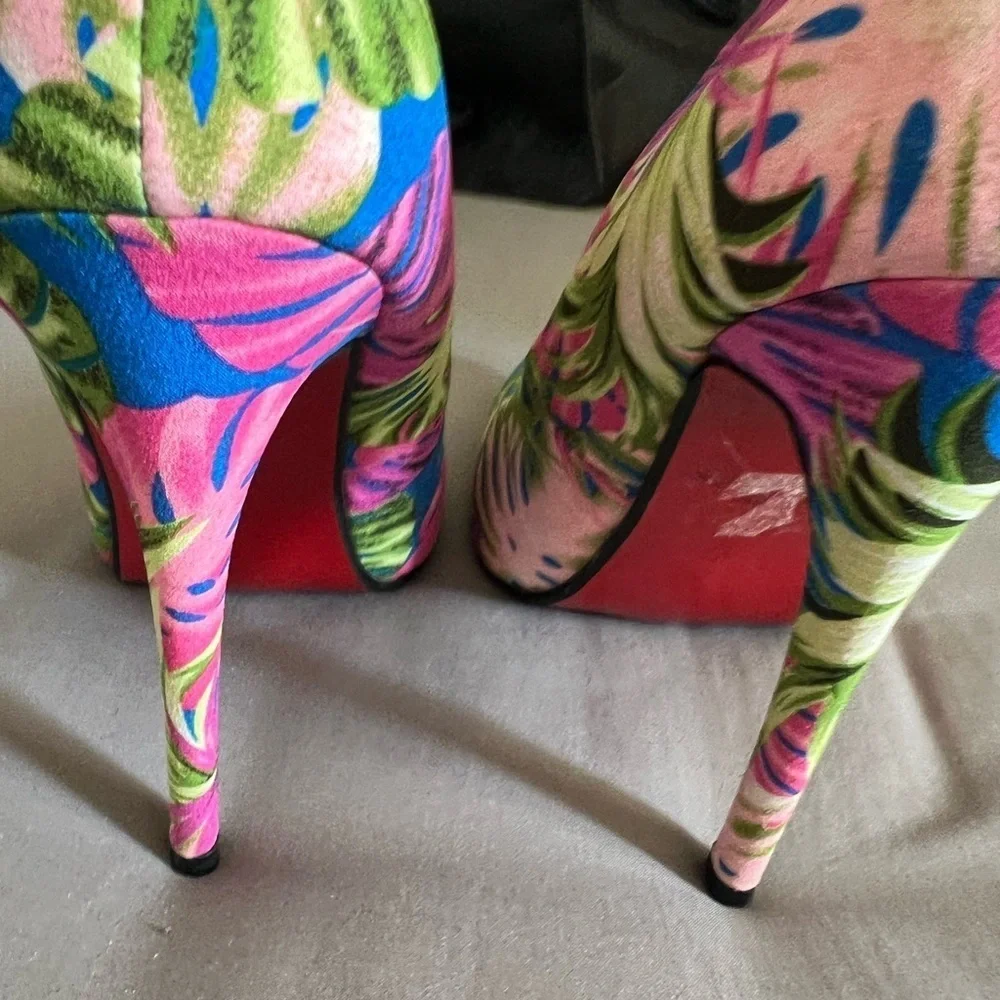 Atmosphere Tropical Floral Design Heels/Pumps 7